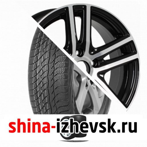 Колесо в сборе Viatti Bosco зима (V-526) 205/70 R15 T 96 + Tech Line 529 6xR15 4×100 ET40 DIA60.1 Глянцевый черный с полированной лицевой частью в Ижевске